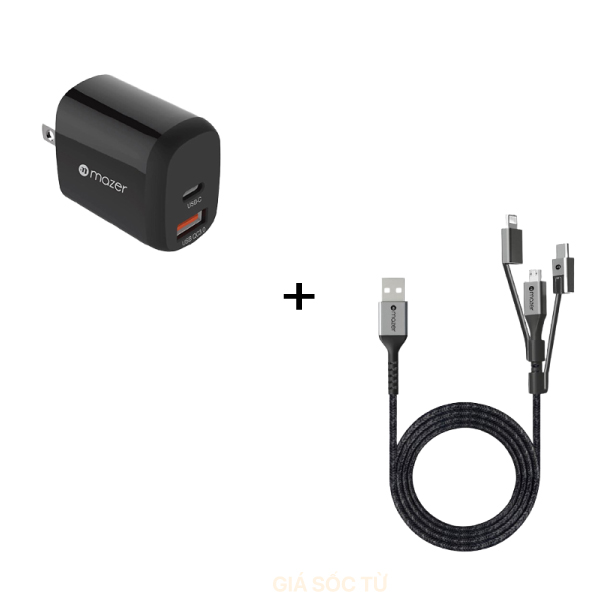 Bộ combo cáp sạc Mazer 20W 3 in 1