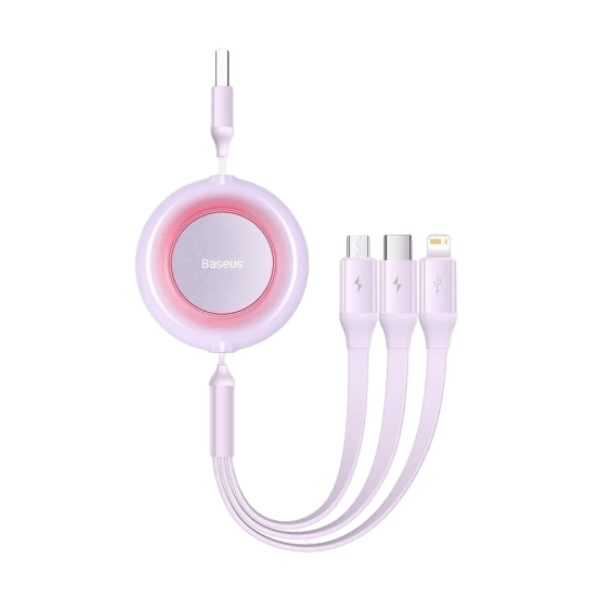 Cáp sạc dây rút Baseus Bright Mirror 2 Series Retractable 3in1 1.1m